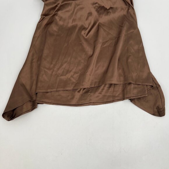 Elegant Brown Cowl Neck Mini Dress | New With Tags - Picture 5 of 8